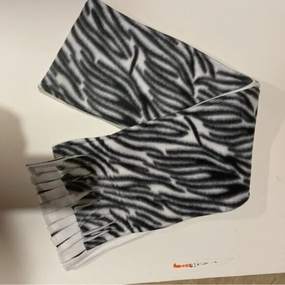 Zebra Print Black and White Scarf